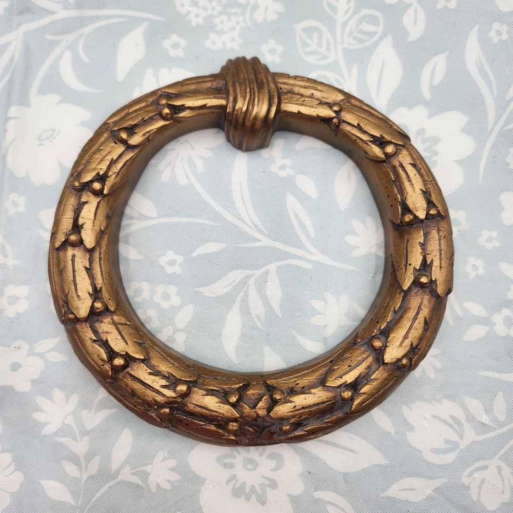 Towel Ring 6" carved wood French Victorian antique towel hook